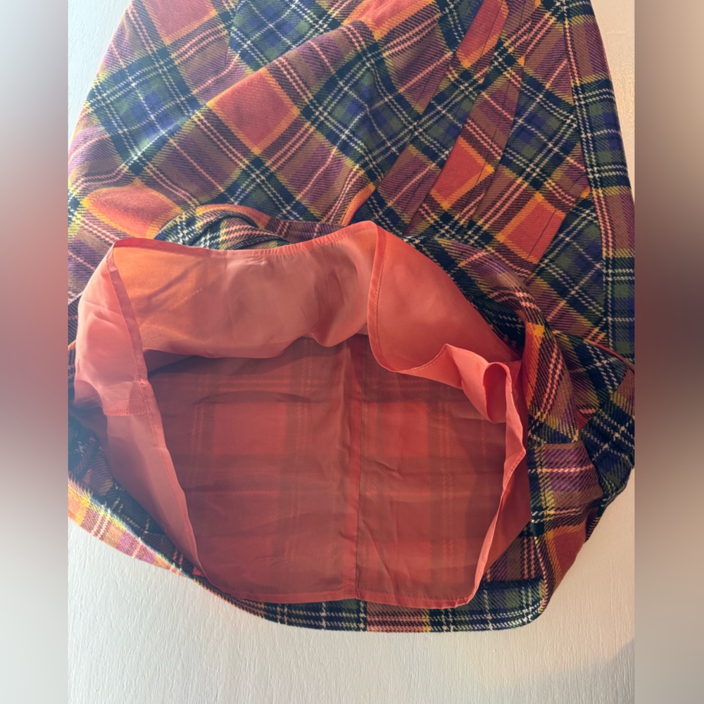 NWT Anthropologie Easy Keeper skirt Orange Plaid Pencil Skirt 8 - Picture 6 of 6